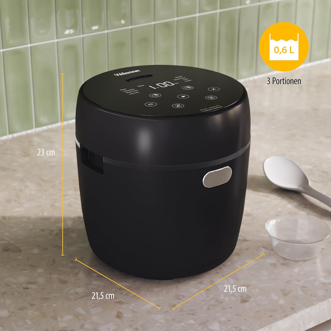 Tristar Digitaler Reiskocher mit Low-Carb-Funktion, 8 Automatikprogramme, 0,6 L Reis Kapazität, Digi