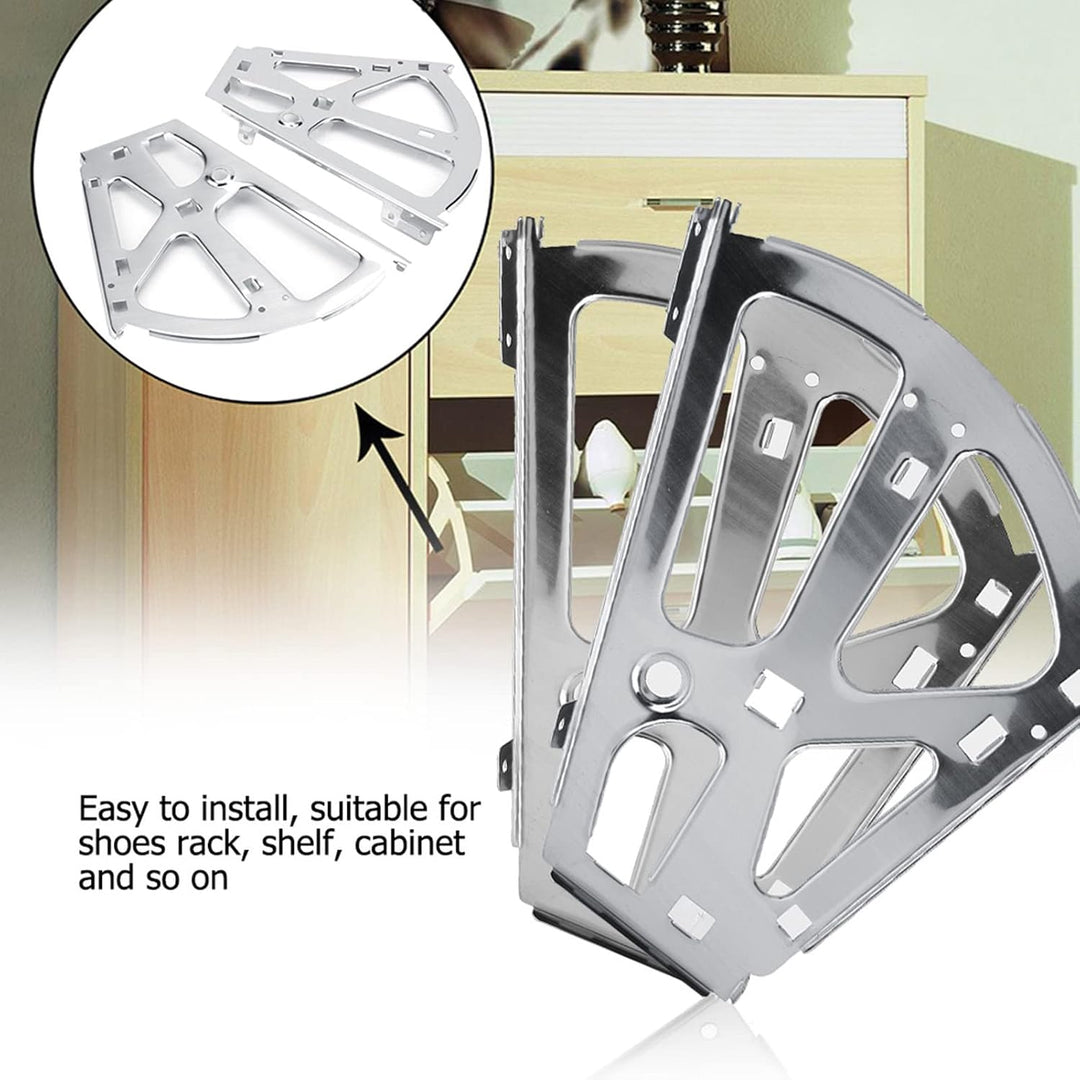 2 Stück Schuhe Scharniere, Edelstahl Schuhe Schublade Schrank Scharniere Drehen Rack Ersatz Beschläg