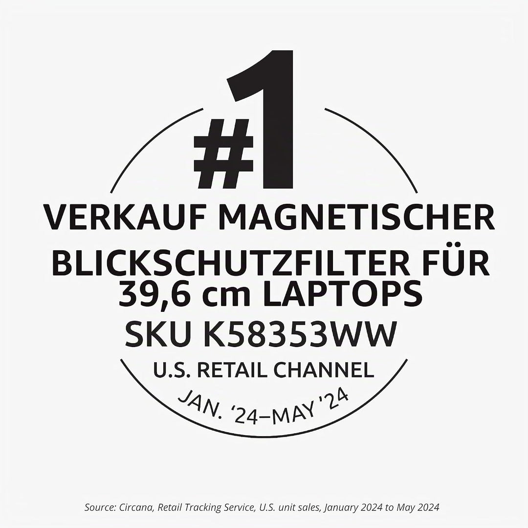 Kensington MagPro™ Magnetischer Blickschutzfilter für Laptops 15,6 Zoll, 16:9, Magnetische Schutzfol