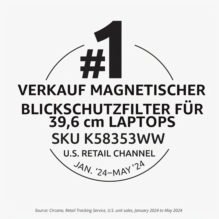 Kensington MagPro™ Magnetischer Blickschutzfilter für Laptops 15,6 Zoll, 16:9, Magnetische Schutzfol