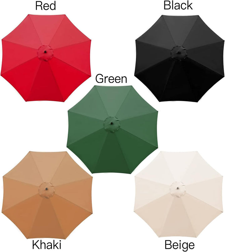 SMLJFO Ersatz-Sonnenschirm-Überdachung mit 8 Rippen, 3 m, Markttisch-Regenschirm, wasserdicht, UV-Sc