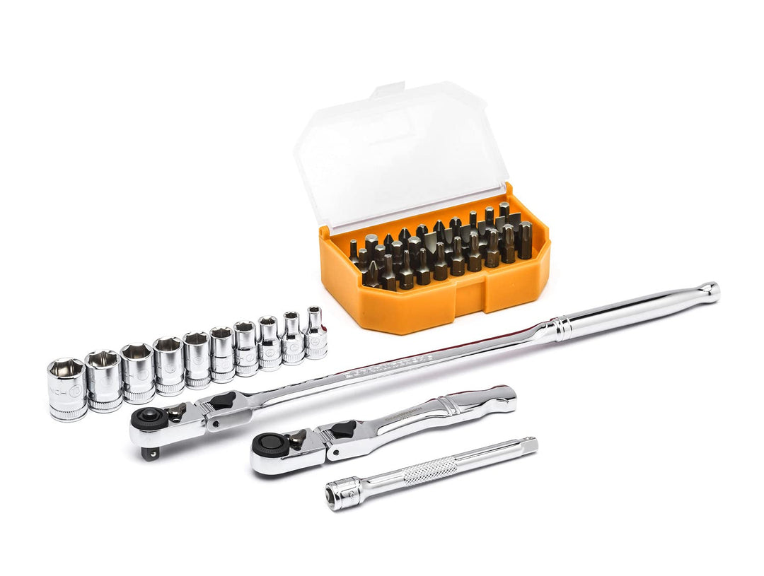 GearWrench 81031 43pc Ratsche 1/4 Zoll Antrieb LCK FLX HD Ratten und Bit Einstellrad Set 43 PC 43 Pc