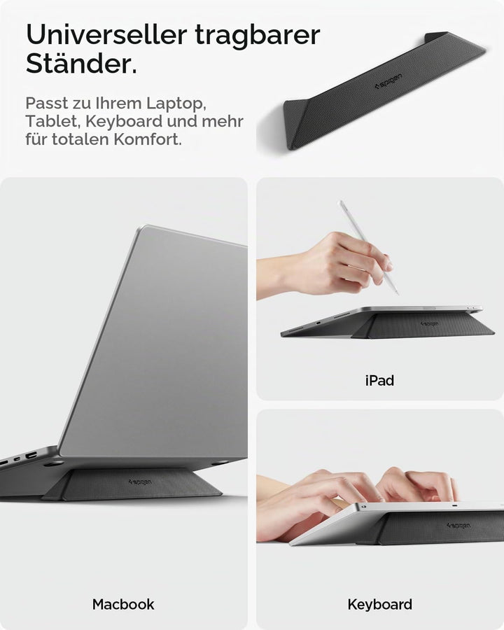Spigen Slim Fold Tragbarer Laptop-Ständer &amp; Tastatur-Erhöhung, Faltbar, Ergonomisch Verstellbar, Ant