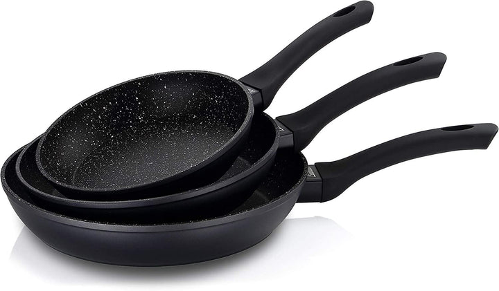Pfannen-Set 3-teilig – Geschmiedetes Aluminium mit Marmor-Antihaftbeschichtung – Induktionsgeeignet