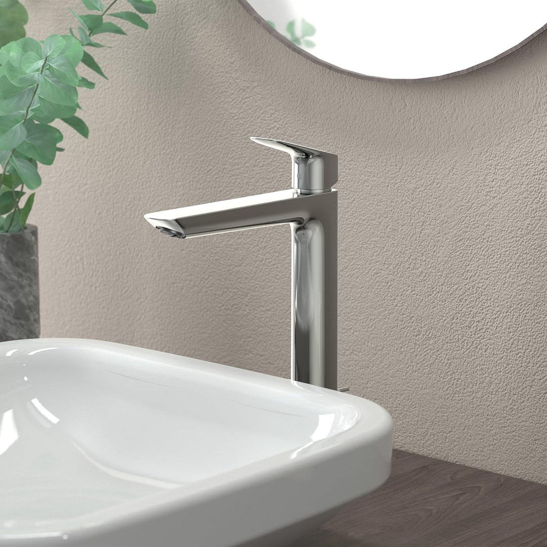 hansgrohe Waschtischarmatur Logis, Wasserhahn Bad mit Auslauf Höhe 240 mm, mit Zugstange, Badarmatur