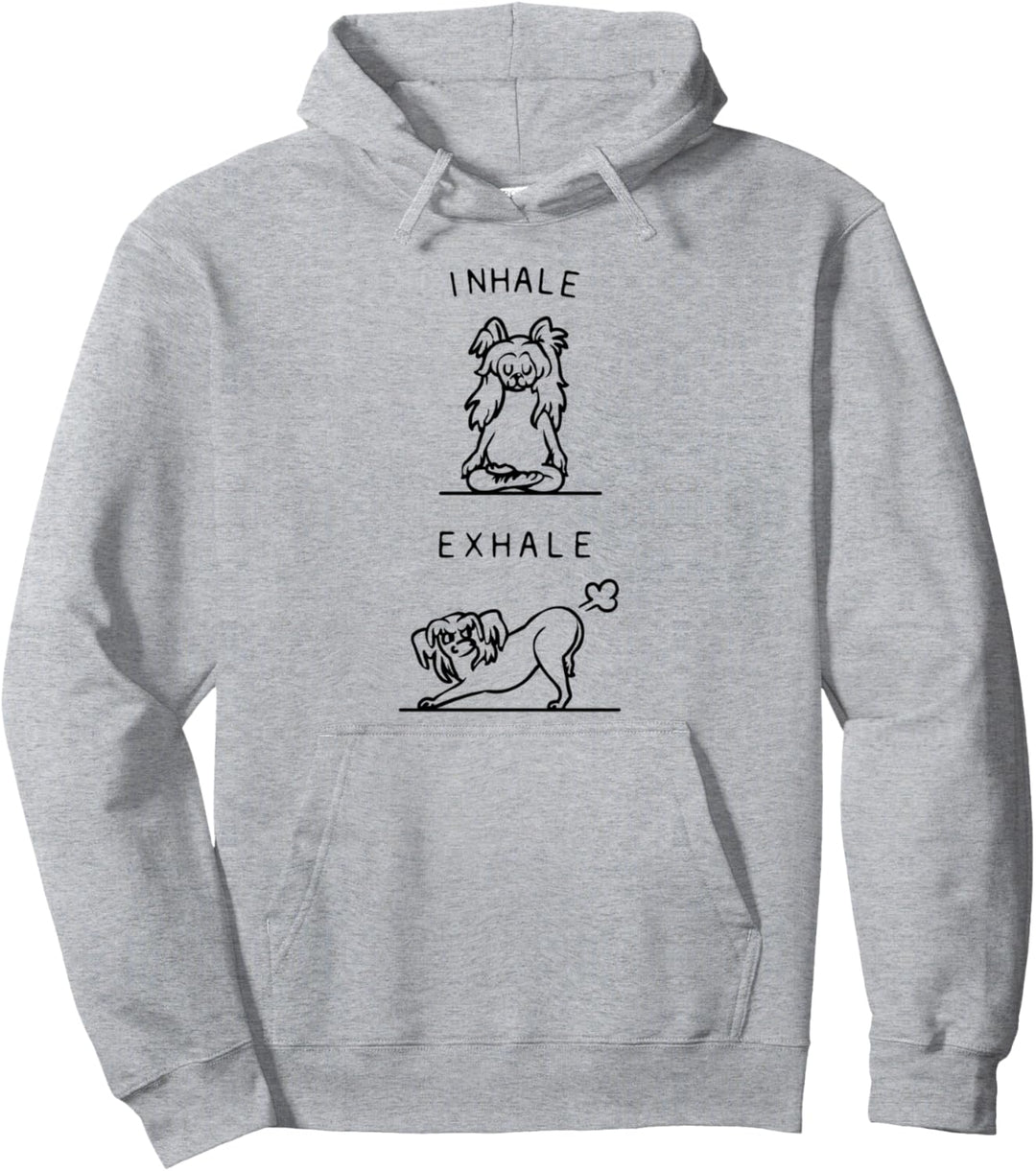 Inhale Exhale Chinese Crested Pullover Hoodie
