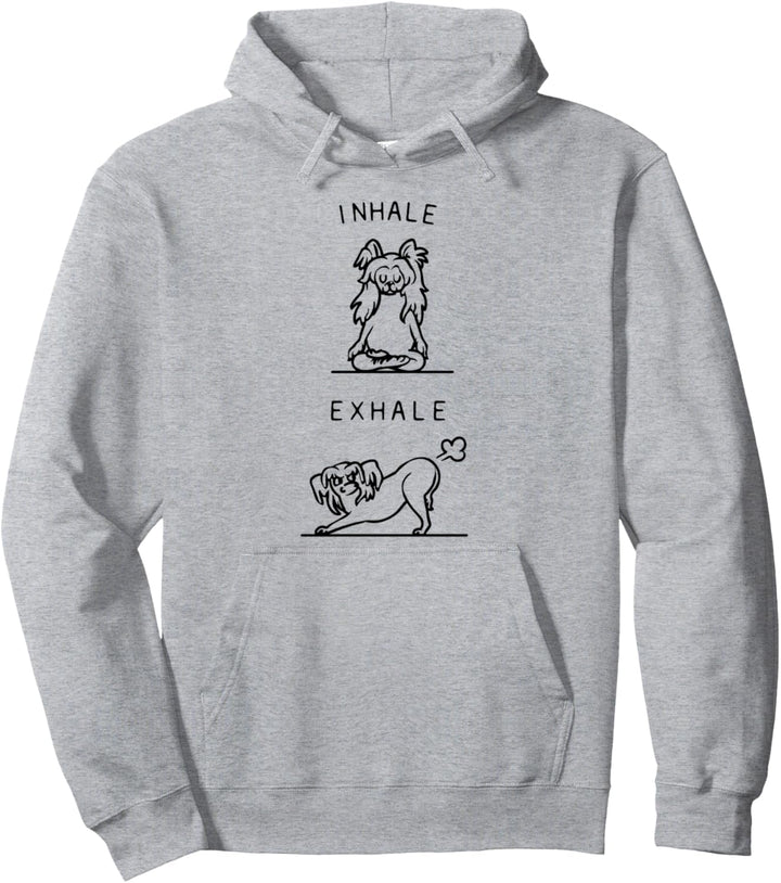 Inhale Exhale Chinese Crested Pullover Hoodie