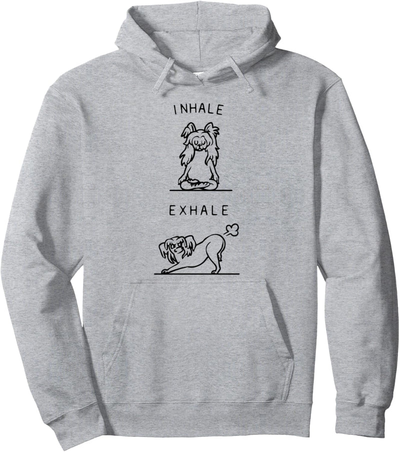 Inhale Exhale Chinese Crested Pullover Hoodie