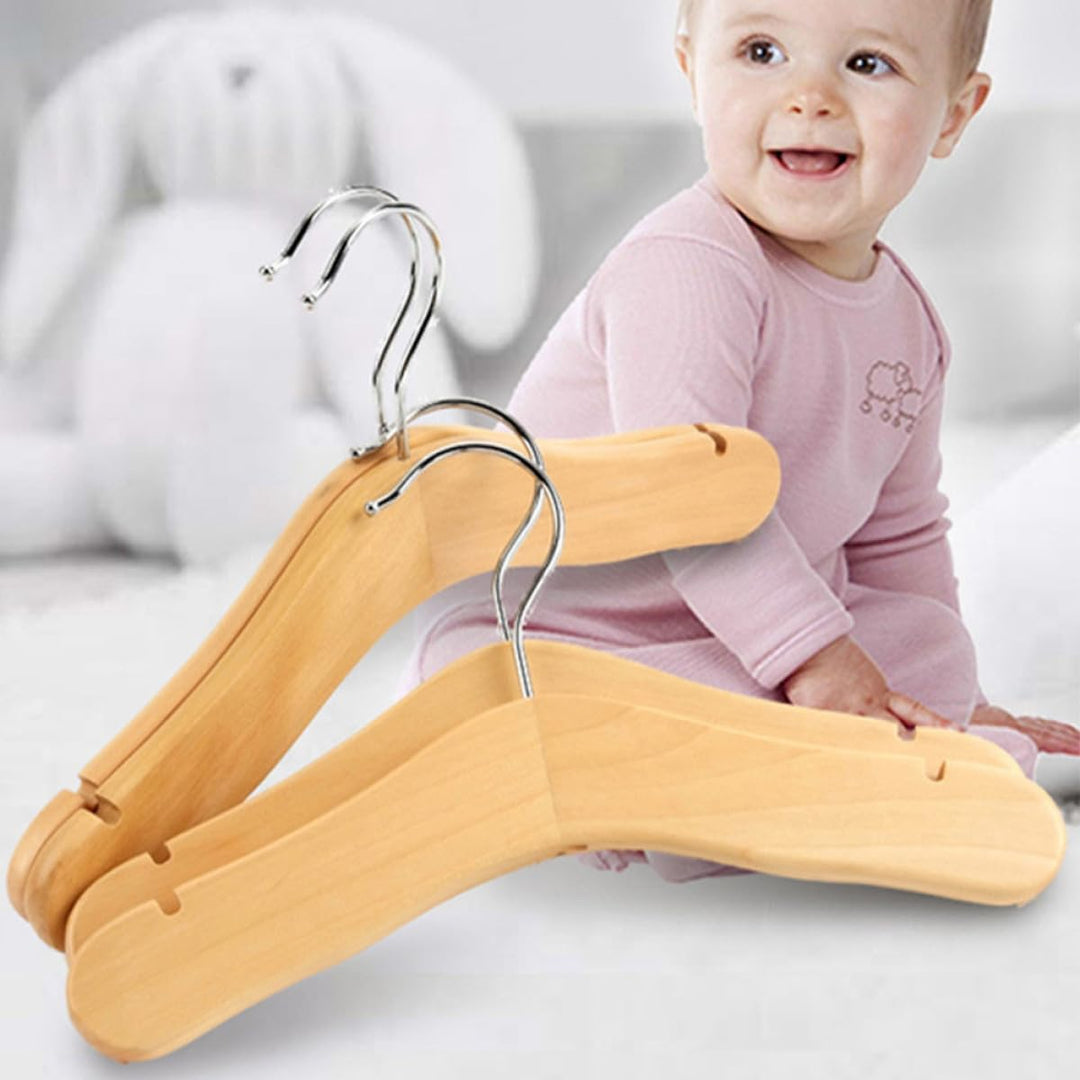 BESTOYARD Holzkleiderbügel Starke und Verformungsbeständige aus Khaki und Edelstahl 5 Stück Babyklei