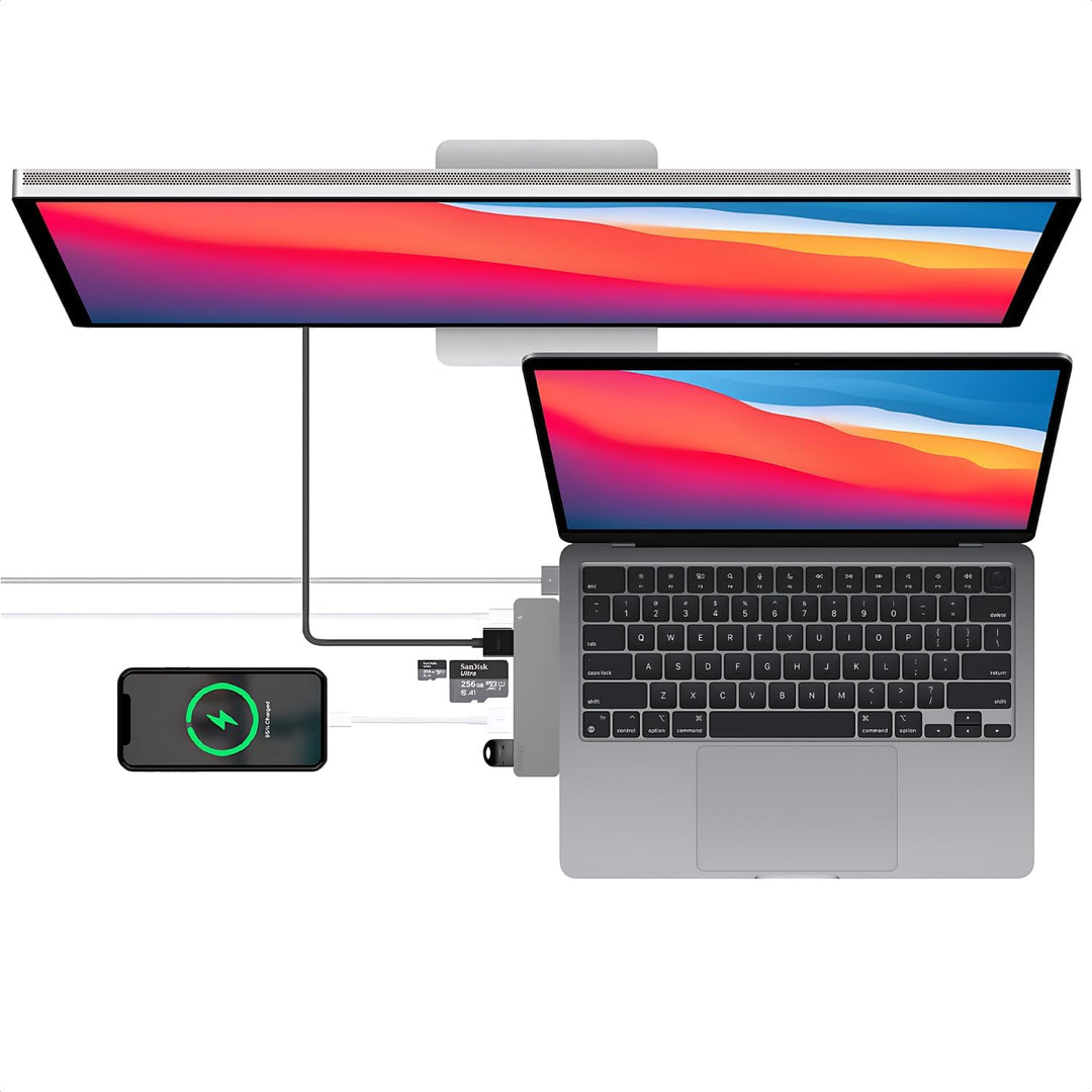 MacBook USB-C Hub – HDMI, SD-Kartenleser, USB 3.0, Thunderbolt, kompatibel mit MacBook Pro und MacBo
