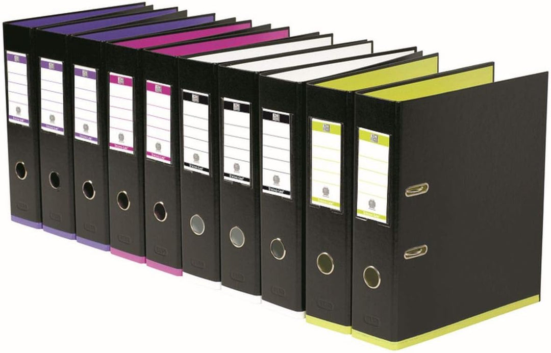 Oxford Ordner A4, myColour, 8 cm breit, zweifarbig schwarz sortiert, 10 Stück