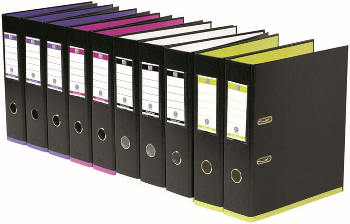 Oxford Ordner A4, myColour, 8 cm breit, zweifarbig schwarz sortiert, 10 Stück