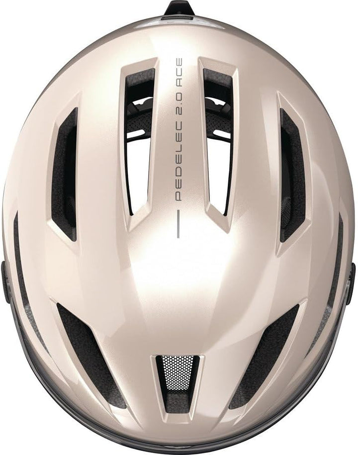 ABUS Stadthelm Pedelec 2.0 ACE - Fahrradhelm mit Rücklicht, Visier, Regenhaube, Ohrenschutz - für Da