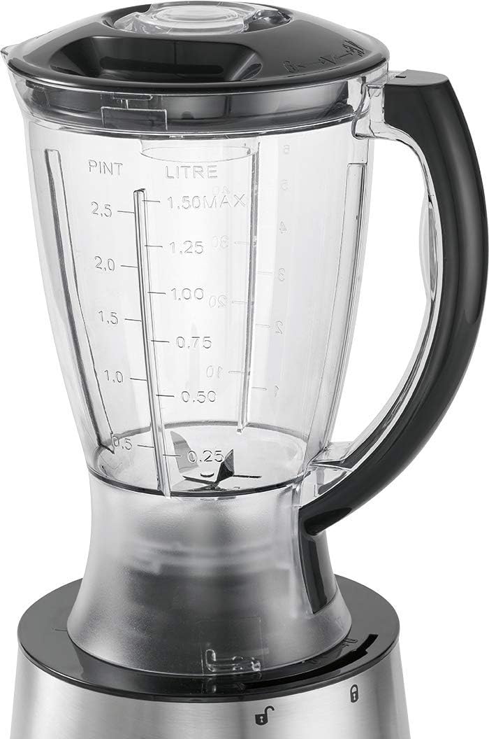 Clatronic® Küchenmaschine | 500 Watt | 4 Geschwindigkeitsstufen (0-1-2 + Puls) | Mixbehälter mit Nac