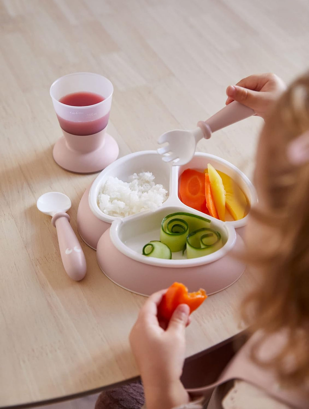 BabyBjörn Kindergeschirr, 8-teilig, Blassrosa, Blassrosa