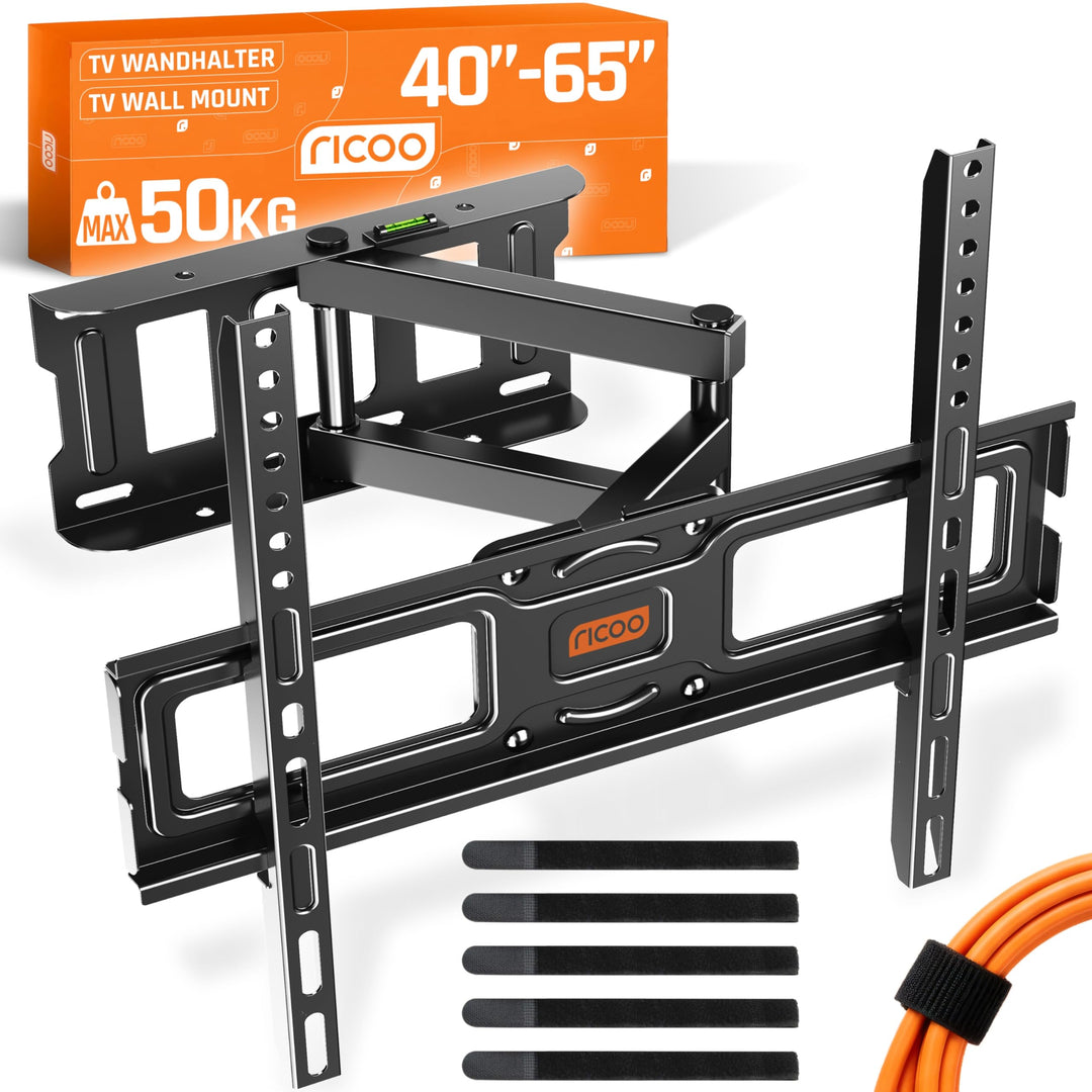 RICOO S5144 TV Wandhalterung Schwenkbar für 40-65 Zoll Wandhalterung Fernseher Halterung bis 50 Kg V