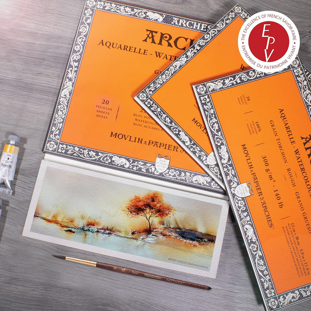 Arches Aquarellblock, Holz, weiss, 36 x 26 x 1 cm, 20 rau 36 x 26 x 1 cm, rau 36 x 26 x 1 cm