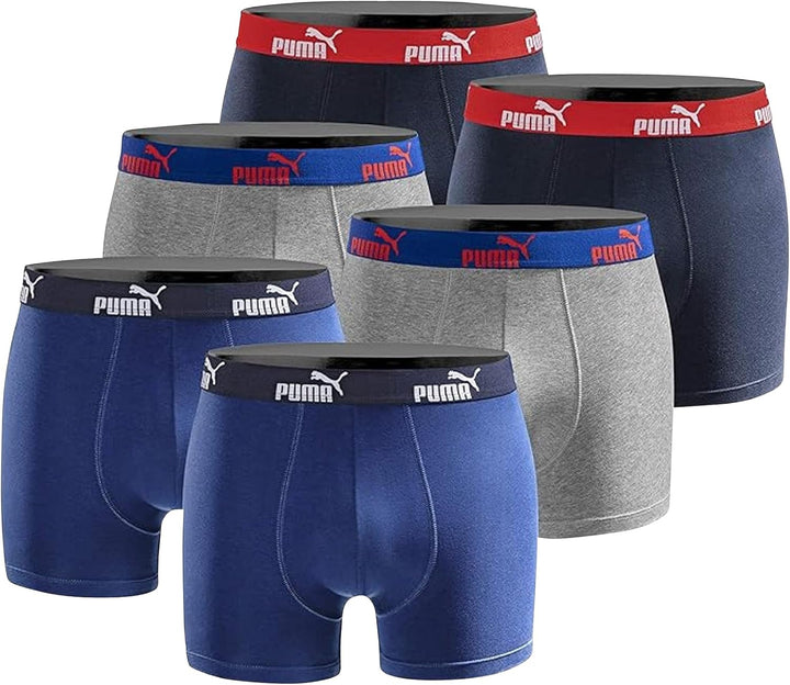 PUMA Boxershort 6er Pack Herren Basic Black Limited Edition Blue Sodalite M, Blue Sodalite M