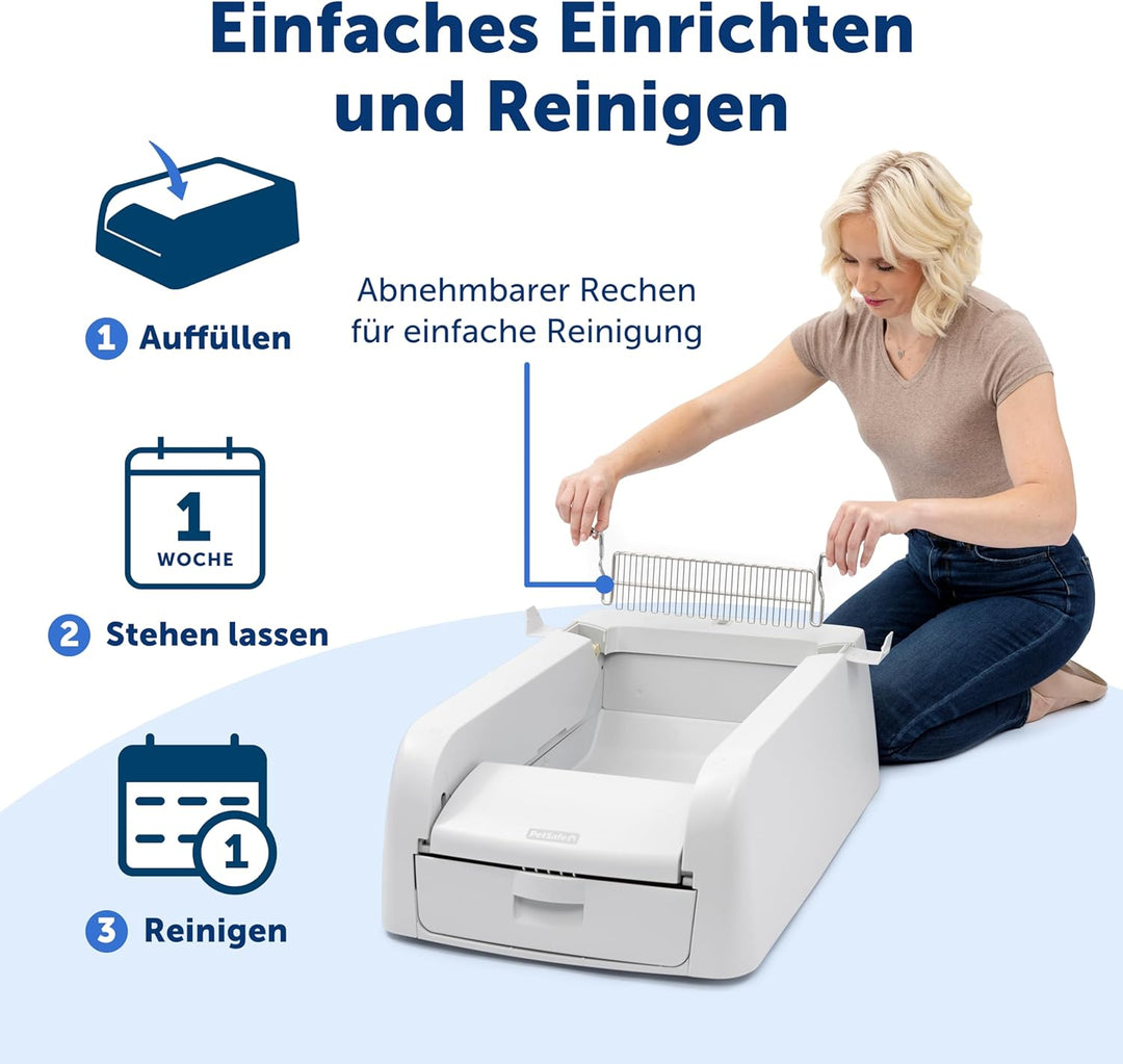 PetSafe ScoopFree Selbstreinigende Katzentoilette für Klumpstreu – hervorragende Geruchskontrolle –