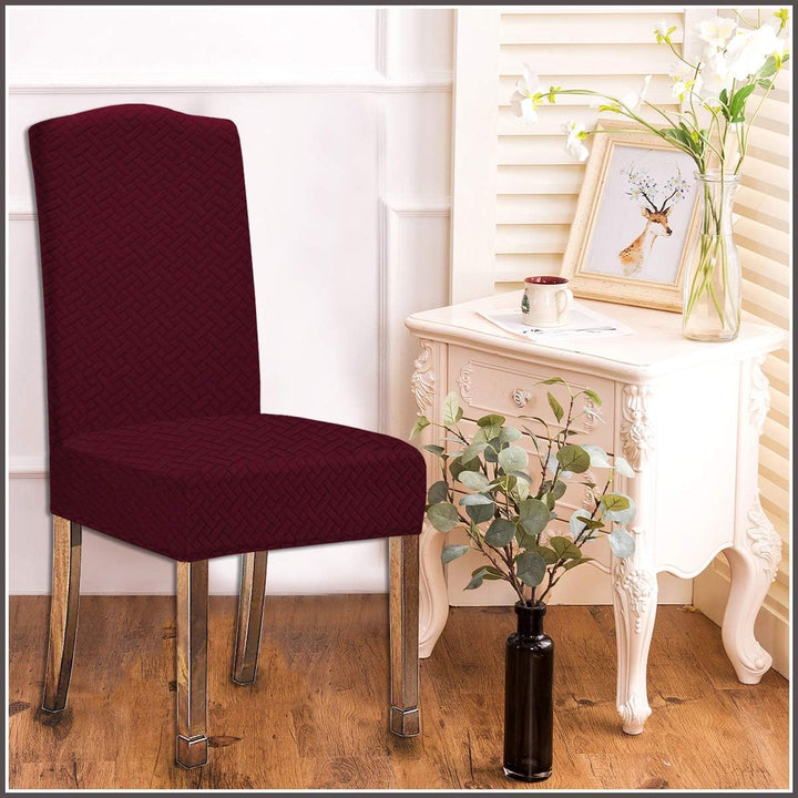 KELUINA Stretch wasserdichte Jacquard mit langem Gitter Esszimmer Stuhlhussen Home Decor, Stuhlhusse