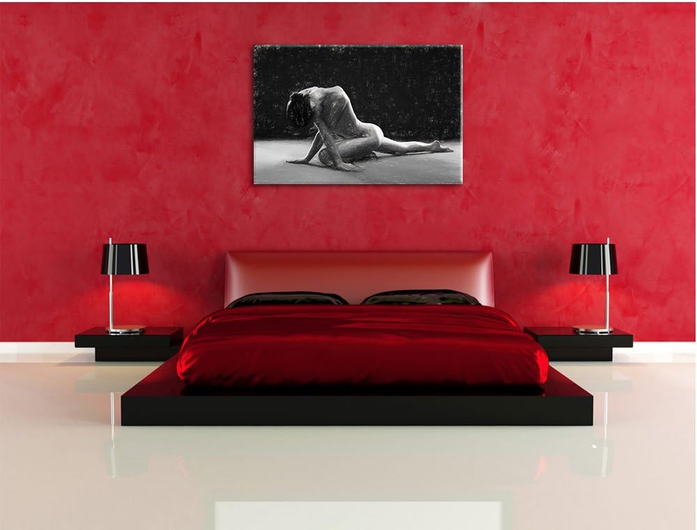 Pixxprint Schöne sexy Frau Macht Yoga Kunst als Leinwandbild/Grösse: 100x70 / Wandbild/Kunstdruck/fe