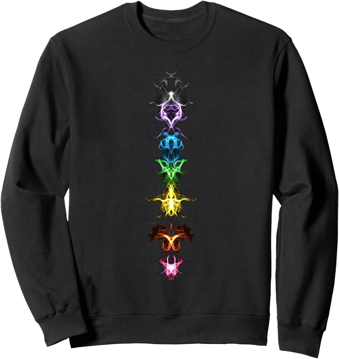 Fraktal Chakra Buddhismus Yoga Regenbogen Symbol Sweatshirt