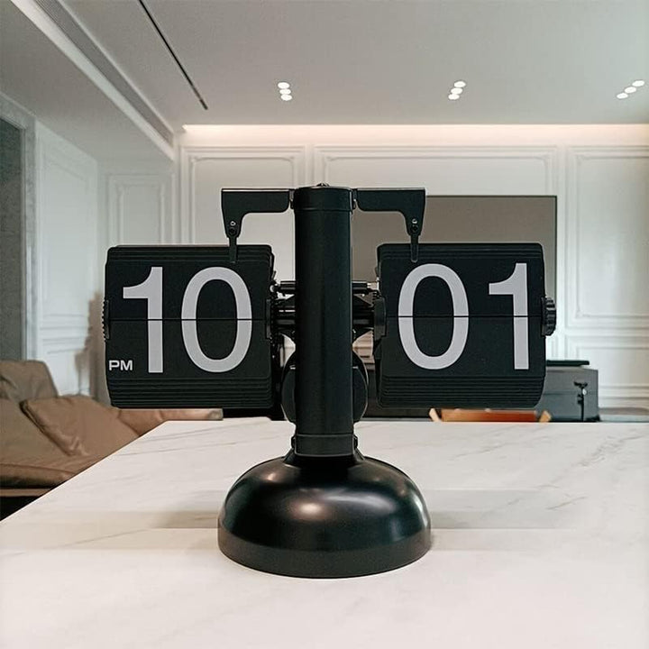 Cyrank Flip Clock, Retro Digital Flip Down Clock Retro Vintage Design Auto Flip Clock Schreibtisch U