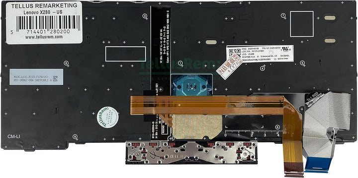 TellusRem ersatztastatur US Hintergrundbeleuchtung für Lenovo Thinkpad X280 X390 X395 Backlit US, Ba