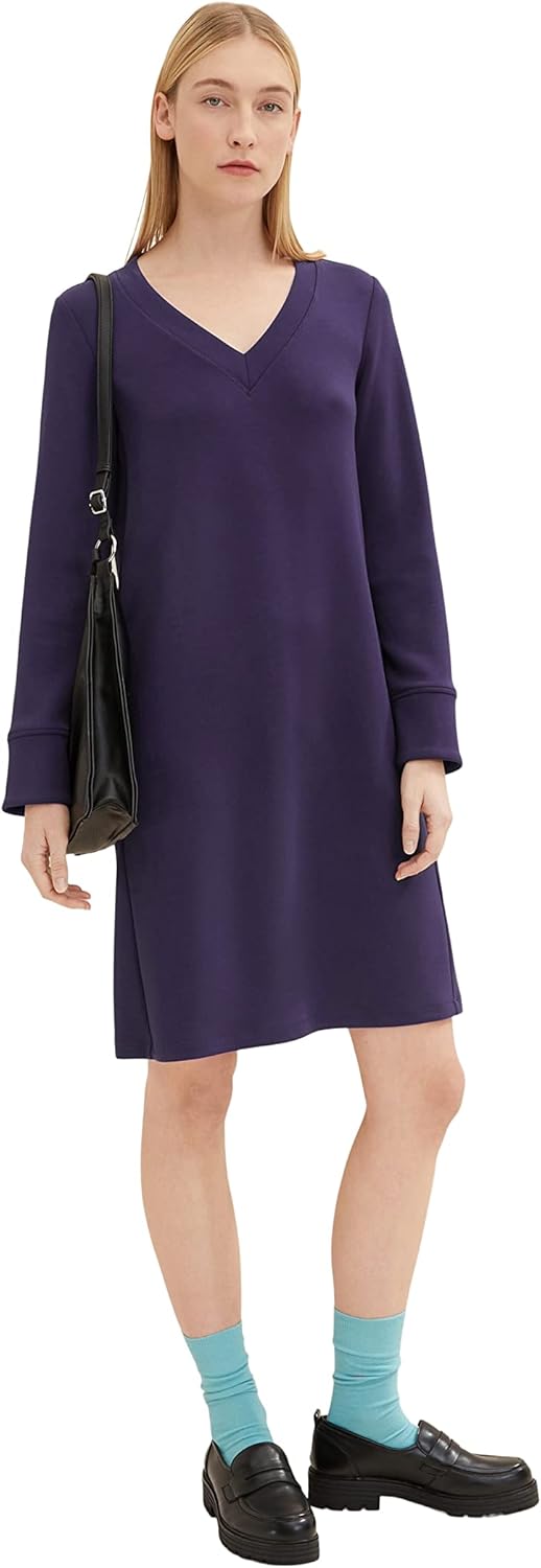 TOM TAILOR Damen Basic Kleid 36 11331 - Atlantic Ocean Blue, 36 11331 - Atlantic Ocean Blue