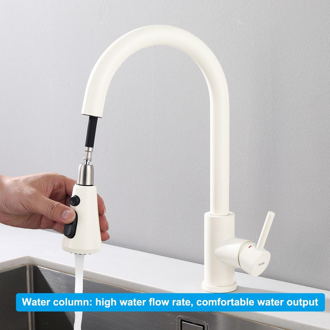 Wasserhahn Küche mit Ausziehbar Brause, Küchenarmatur mit 3 Strahlarten, 360° Drehbare Armatur Küche