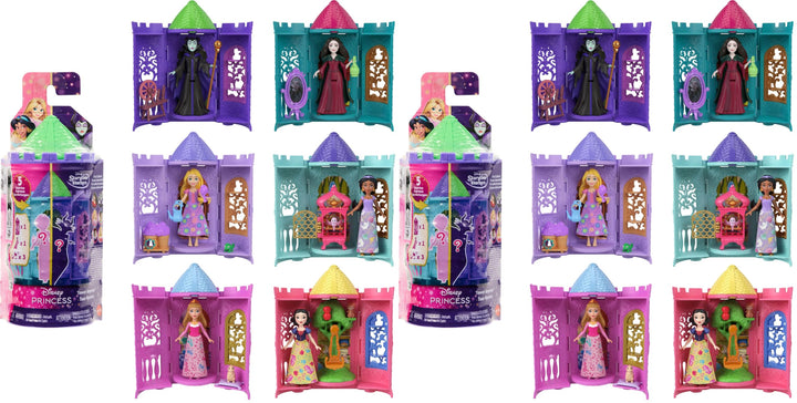 Mattel Disney Princess Tower Surprise Kleine Puppen &amp; Zubehör, stapelbare Spielsets mit 4 Überraschu