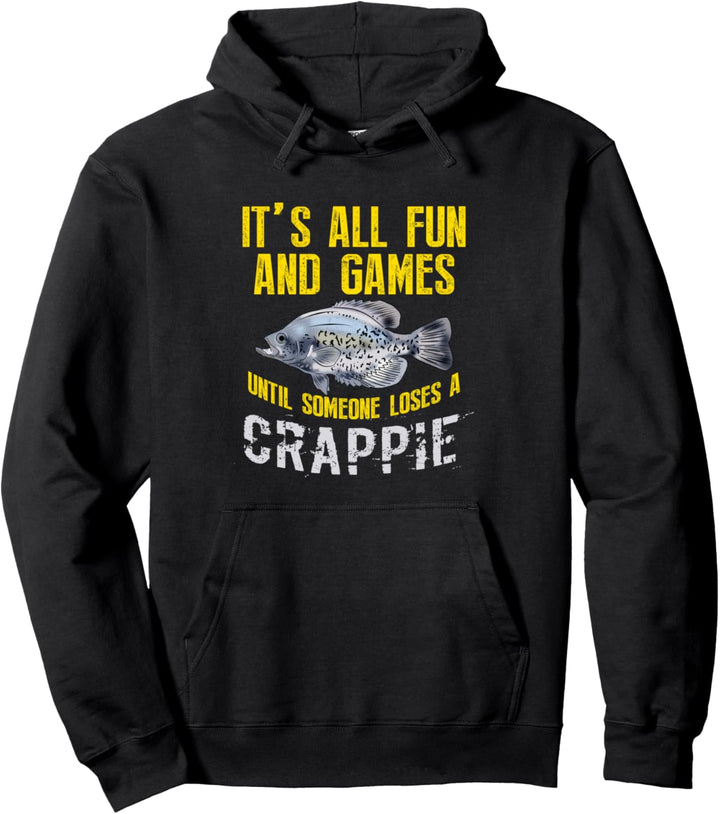 Lustige Crappie Fishing Grafik Süsswasserfisch See Pullover Hoodie