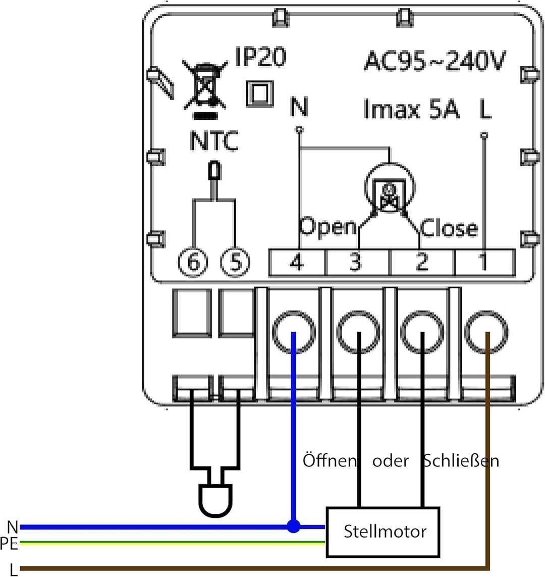 Luxus-Time Raumthermostat WiFi Heizungsthermostat Rahmen EXT. Sensor Thermostat Fussbodenheizung pro