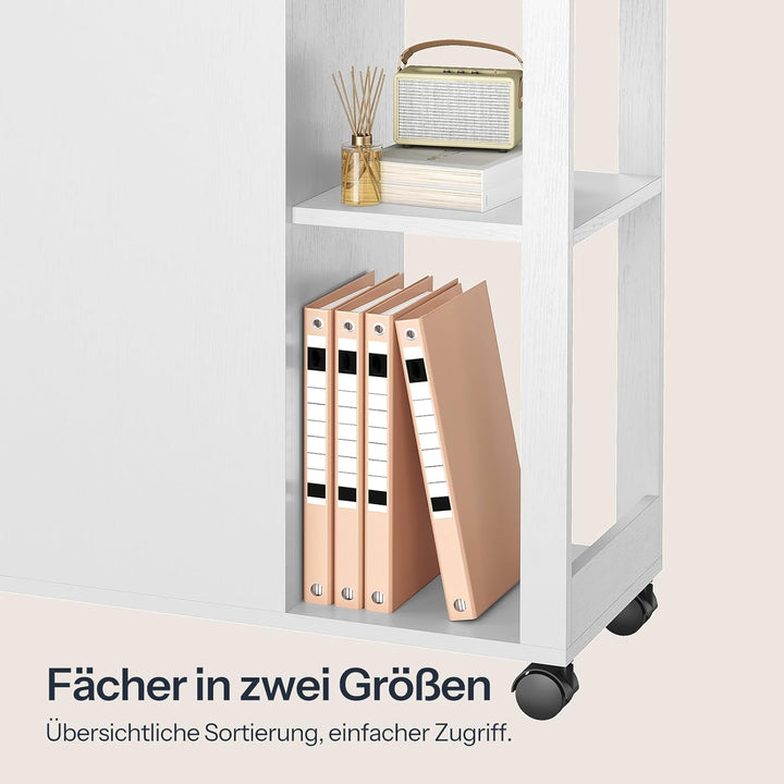 HOOBRO Rollcontainer mit Schublade, mobiler Aktenschrank mit Schloss, Schreibtisch Unterschrank, Bür