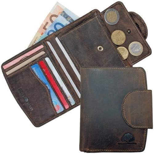 Greenburry Geldbörse Leder 9 cm Braun, Braun