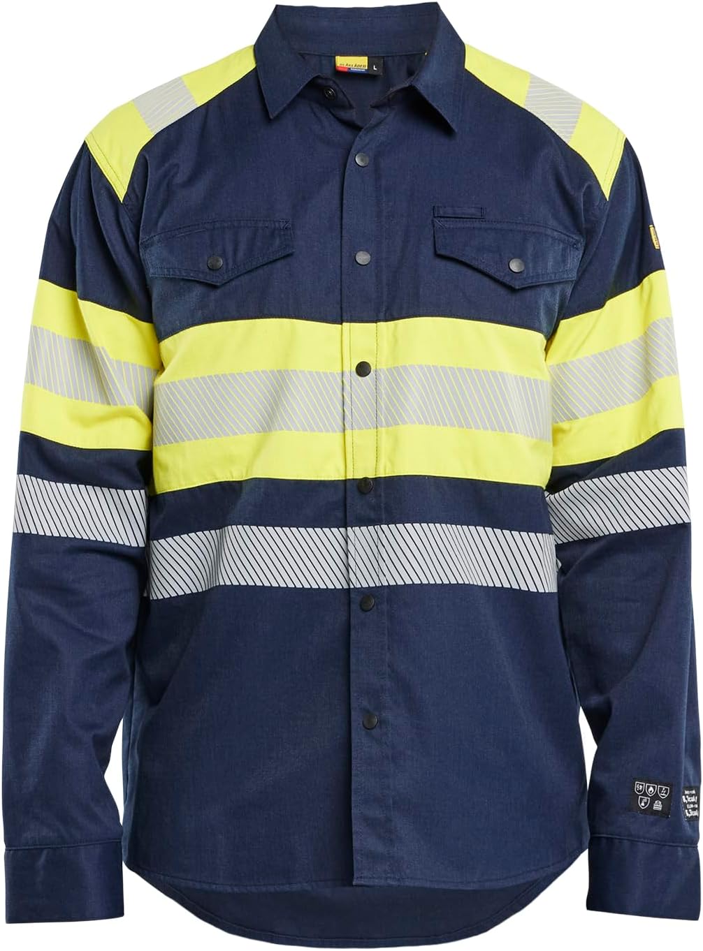 Blaklader Multinorm-Shirt 3229-1517 L Marineblau/Warngelb, L Marineblau/Warngelb