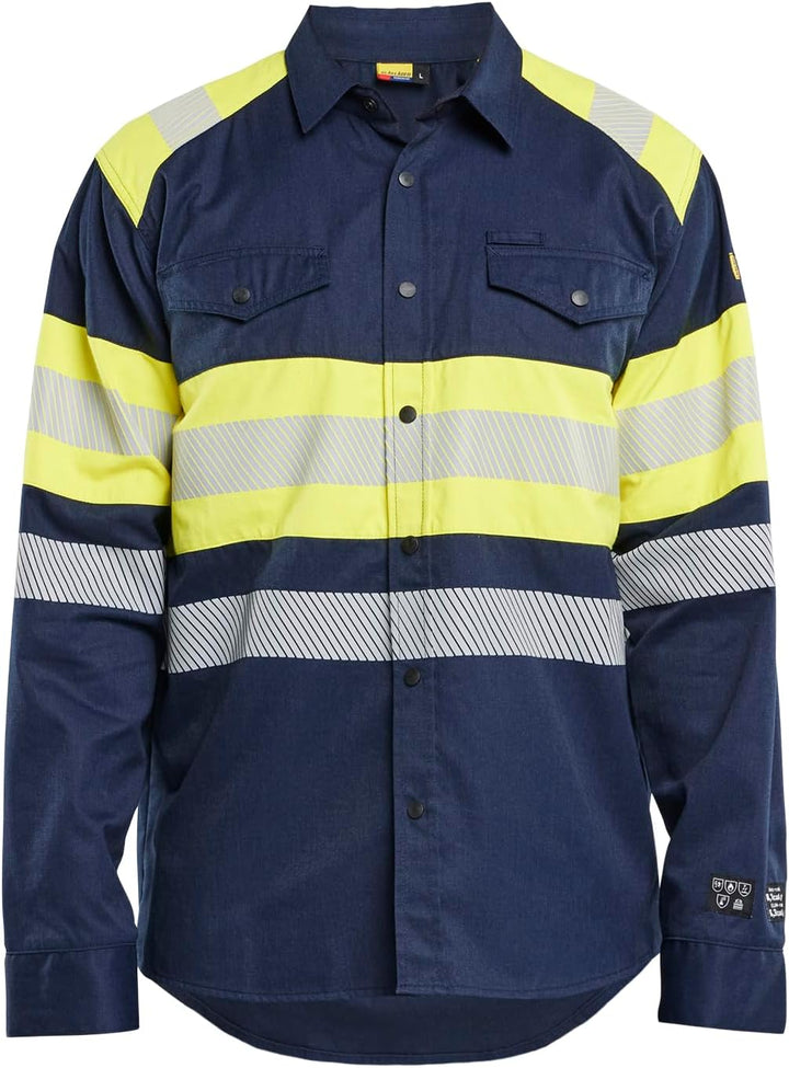 Blaklader Multinorm-Shirt 3229-1517 L Marineblau/Warngelb, L Marineblau/Warngelb