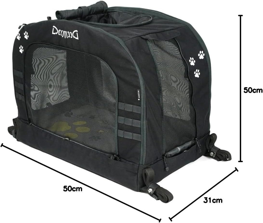 DEEMEED PETBAG Motorrad Tasche für Hunde und Katzen (2-36 kg), wasserdicht, tragbar, dreifach belüft