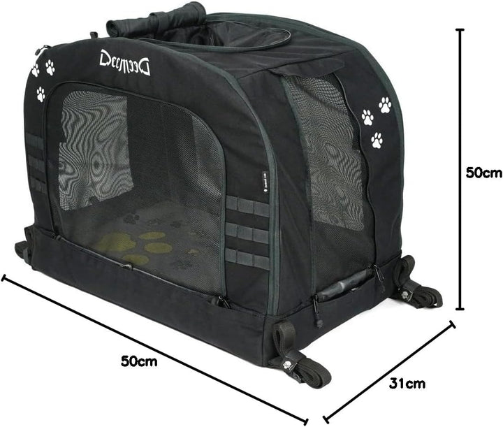 DEEMEED PETBAG Motorrad Tasche für Hunde und Katzen (2-36 kg), wasserdicht, tragbar, dreifach belüft