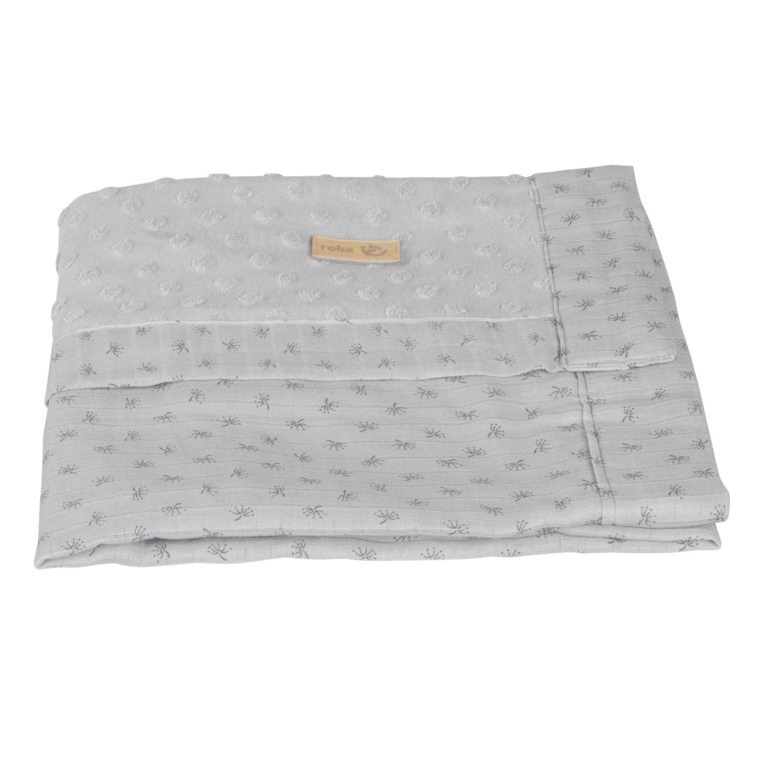roba Babydecke Lil Planet 80 x 80 cm - für Mädchen & Jungen - Bio Baumwolle - Terry Dots Punkte Moti