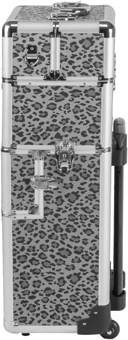 anndora 2 Rad Beauty Trolley 60 Liter Salontrolley Leo Snow Muster - hochwertiger Druck haptisch, Le