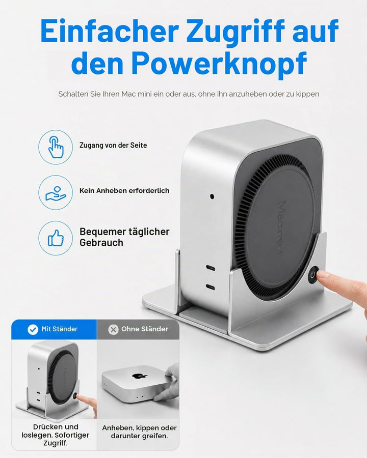 SNANSHI Mac mini M4 Ständer Vertikal, Heavy-Duty Metal Desktop Ständer für 2024 Mac mini M4 M4 Pro,