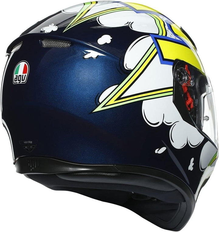 AGV Unisex-Adult K3 Sv E2205 Multi Mplk Motorrad Helm S BLUE/WH/YELLOW FL, S BLUE/WH/YELLOW FL