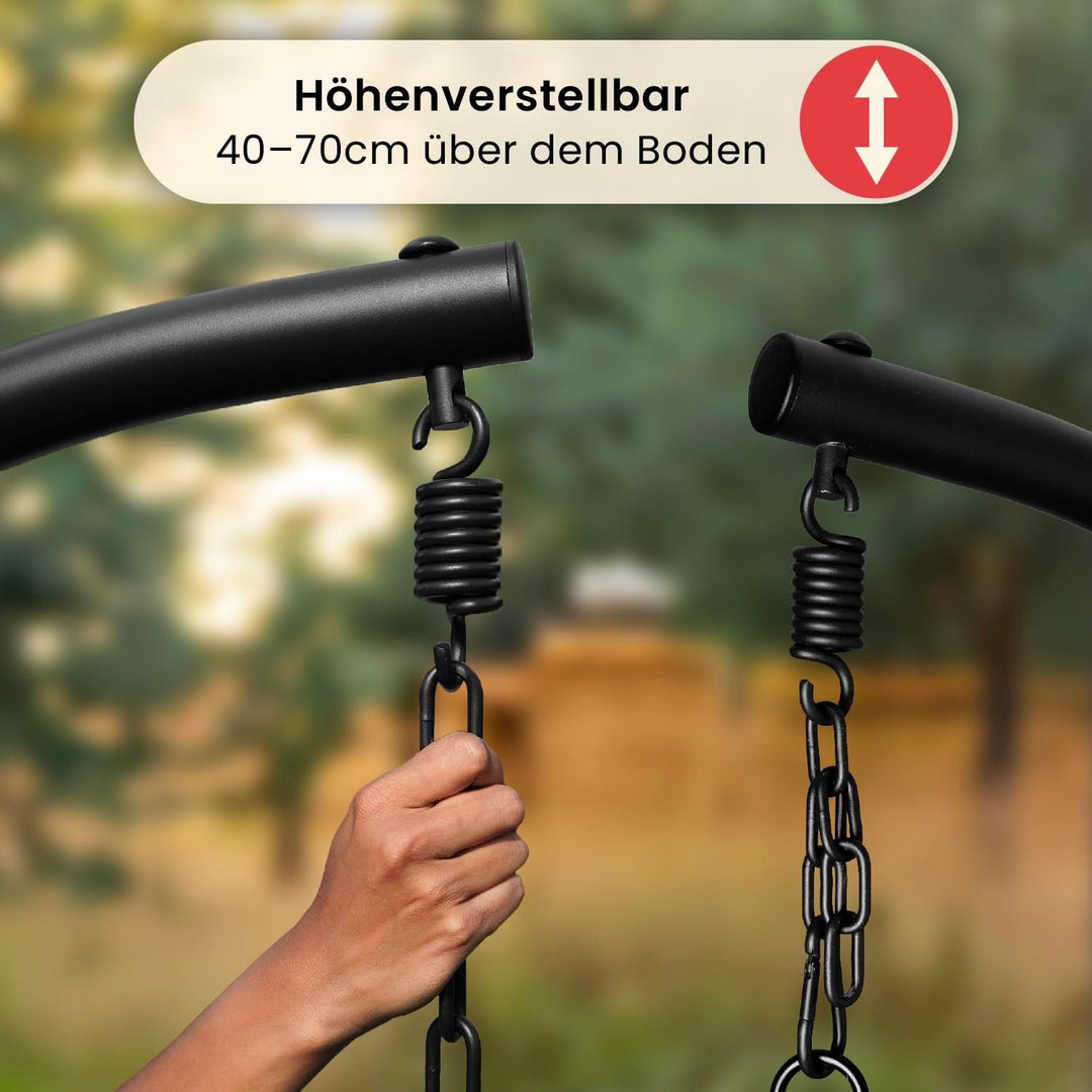 Swoods XXL Hängesessel mit Gestell - Hängesessel Für Indoor und Outdoor - Inkl. Kissen - Egg Chair -