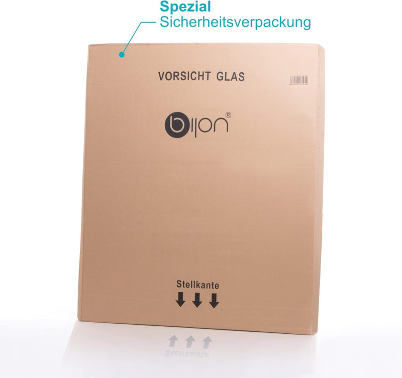 BIJON Funkenschutz-Platte mit Facettenschliff | Glasplatte Kaminofen | Kaminschutz mit ESG Sicherhei