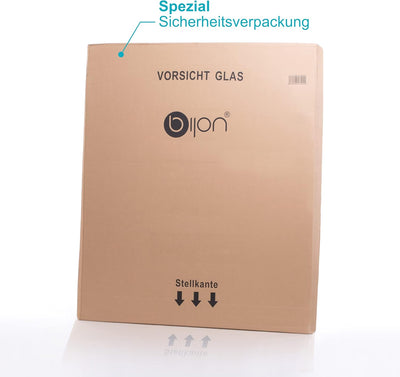 BIJON Funkenschutz-Platte mit Facettenschliff | Glasplatte Kaminofen | Kaminschutz mit ESG Sicherhei