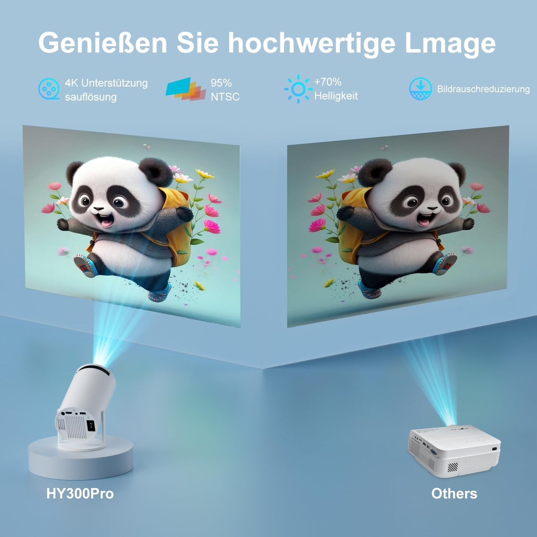 ZDSSY Beamer,Mini Beamer Klein 4K Unterstützung 1080P,Projektor mit WiFi 6 & Bluetooth 5.2,Autofokus