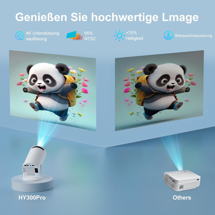 ZDSSY Beamer,Mini Beamer Klein 4K Unterstützung 1080P,Projektor mit WiFi 6 & Bluetooth 5.2,Autofokus