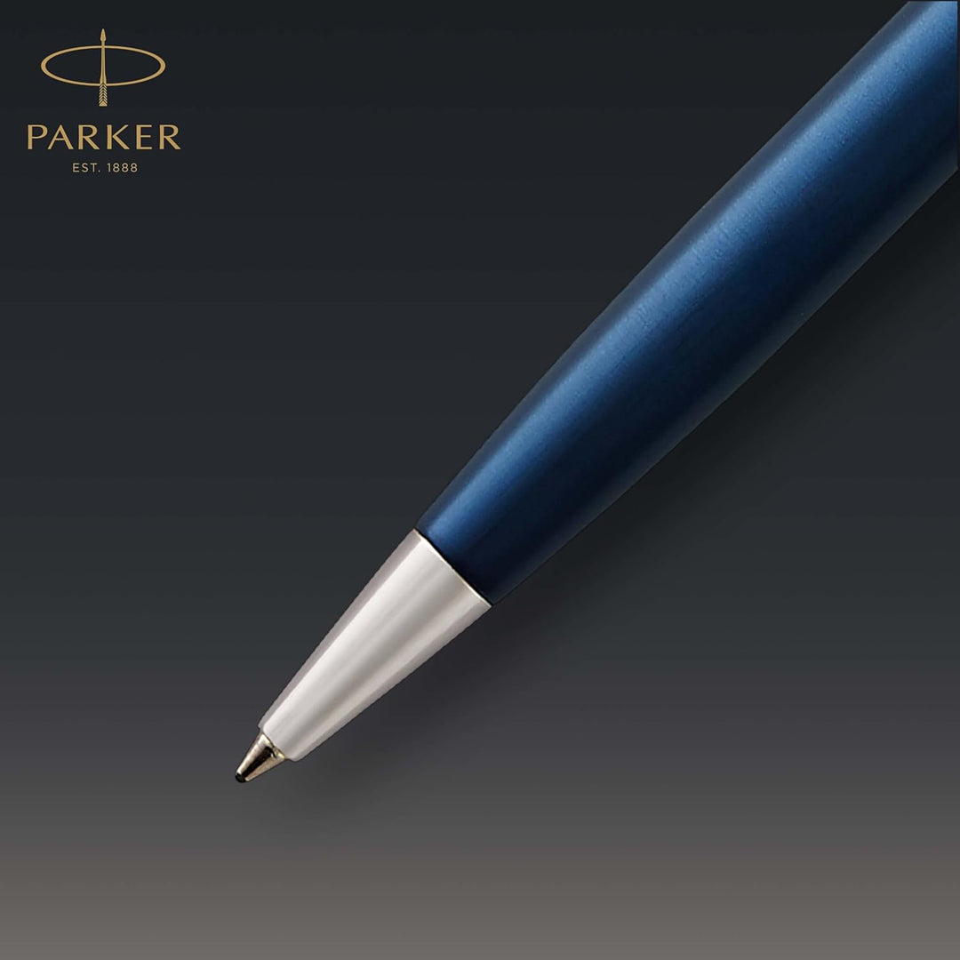 Parker Sonnet Kugelschreiber | Blaue Lackierung | Mittlere Spitze | schwarze Tinte | Geschenkbox Bla