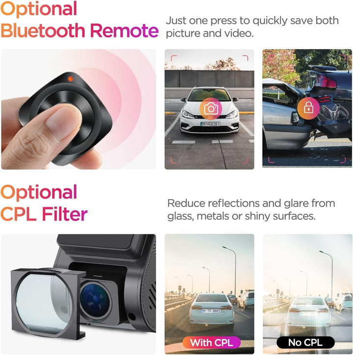 VIOFO Dashcam A119 Mini 2, Front 2,7K 5GHz Wi-Fi, 2K 60fps/HDR 30fps Sprachsteuerung, STARVIS 2 Verb